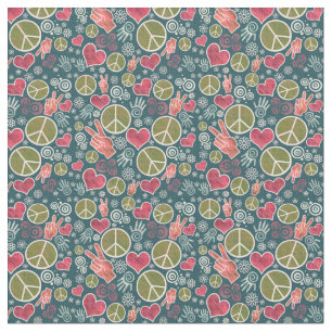Tissu Symbole de paix Hipster Pacifisme Design