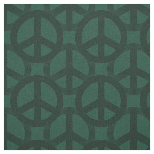 Tissu SYMBOLE DE PAIX Vert foncé (Échantillon)