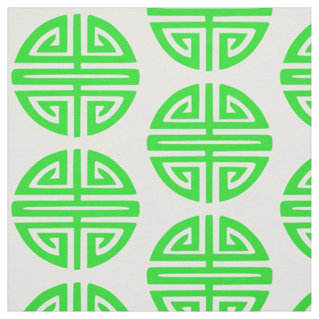 Tissu symbole de prospérité chinois vert (Échantillon)