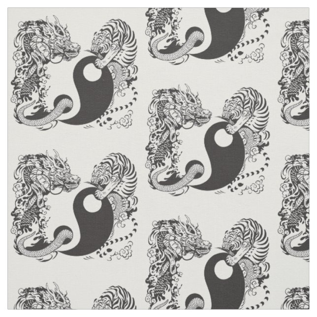 Tissu symbole de yang de yin de dragon et de tigre (Échantillon)