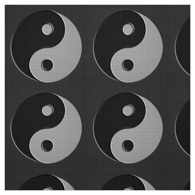 Tissu Symbole de Yin Yang dans le style de fibre de (Échantillon)