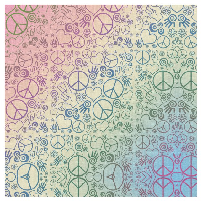 Tissu Symbole des signes de paix Rainbow (Fermer)