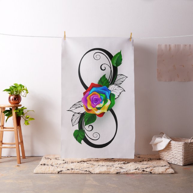 Tissu Symbole d'infini avec rose arc-en-ciel (In Situ)