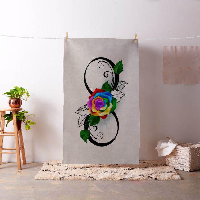Tissu Symbole d'infini avec rose arc-en-ciel (In Situ)