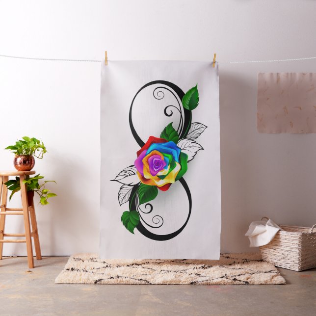 Tissu Symbole d'infini avec Rose arc-en-ciel (In Situ)