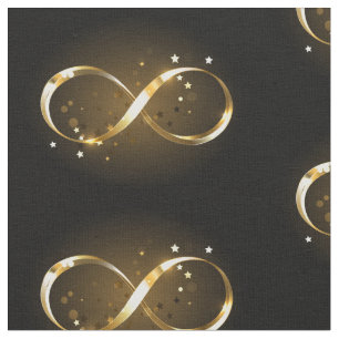Tissu Symbole d'infini doré
