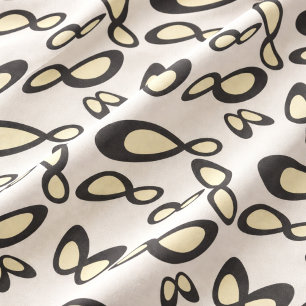 Tissu Symbole d'infini - Jaune, Noir, Hors Blanc
