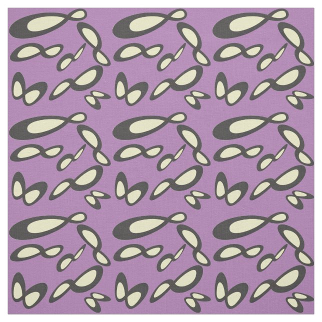 Tissu Symbole d'infini - Jaune, Noir, Lavande (Échantillon)