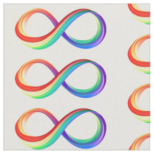 Tissu Symbole d'infinité arc-en-ciel stratifié