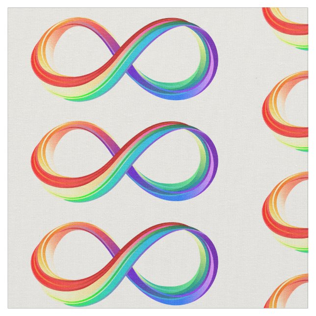 Tissu Symbole d'infinité arc-en-ciel stratifié (Fermer)