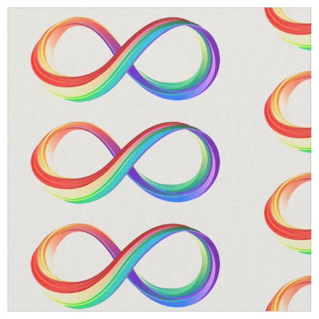 Tissu Symbole d'infinité arc-en-ciel stratifié (Fermer)