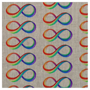 Tissu Symbole d'infinité arc-en-ciel stratifié