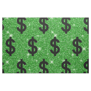 Tissu SYMBOLE Dollar Noir Argent Entrepreneur Wall Stree