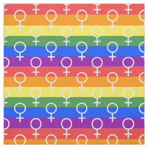 Tissu Symbole féminin Motif arc-en-ciel