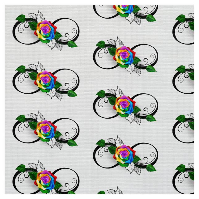 Tissu Symbole infini avec rose arc-en-ciel (Échantillon)