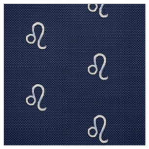 Tissu Symbole Leo d'argent sur l'impression en fibre de