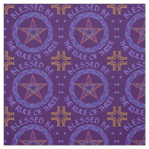 Tissu Symbole pentagramme coloré Pagan Wicca Nouvel Âge