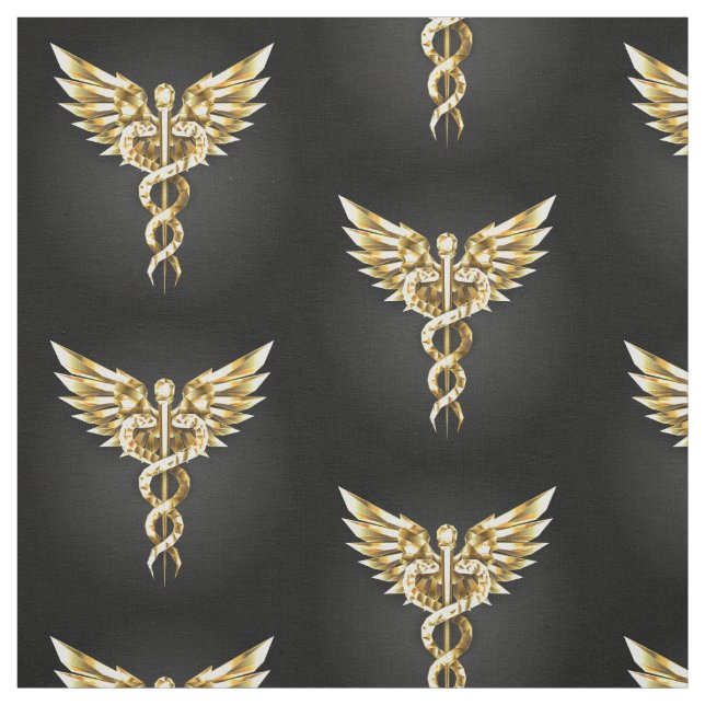 Tissu Symbole Polygonal Or Caduceus (Échantillon)