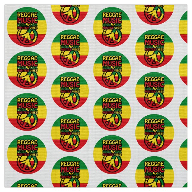 Tissu Symbole Reggae et Paix avec citations positives (Échantillon)
