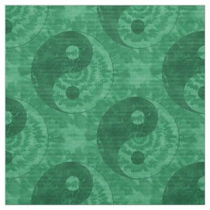 Tissu Symbole vert de Yin Yang de colorant de cravate