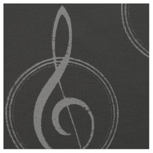 Tissu Symbole vintage de clef de musique sur TOUTE