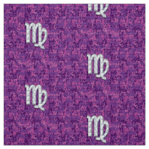 Tissu Symbole Virgo Style Camouflage numérique Fuchsia r