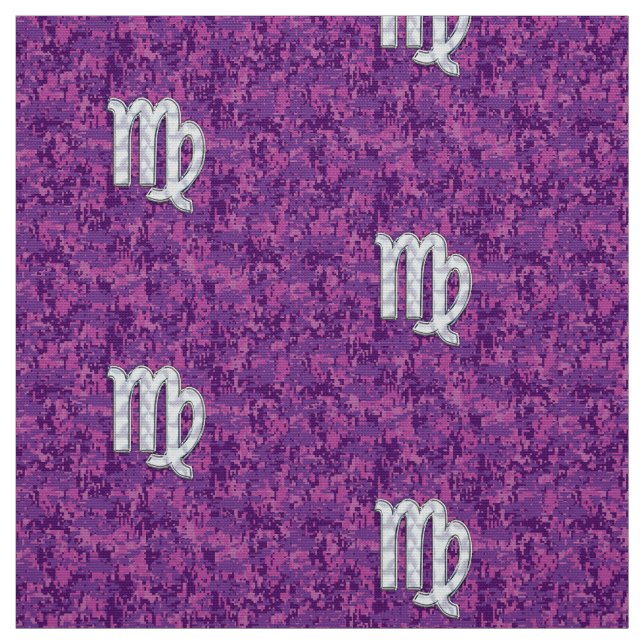 Tissu Symbole Virgo Style Camouflage numérique Fuchsia r (Échantillon)