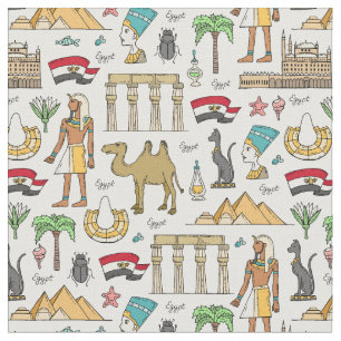 Tissu Symboles de couleur de motif de l'Egypte