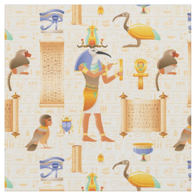 Tissu Symboles de l'Égypte antique (Fermer)