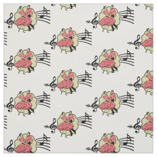 Tissu Symboles de musique rouges de robe de contrôle de