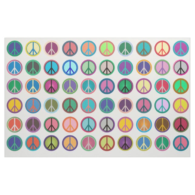 Tissu Symboles de paix colorés (Yard)