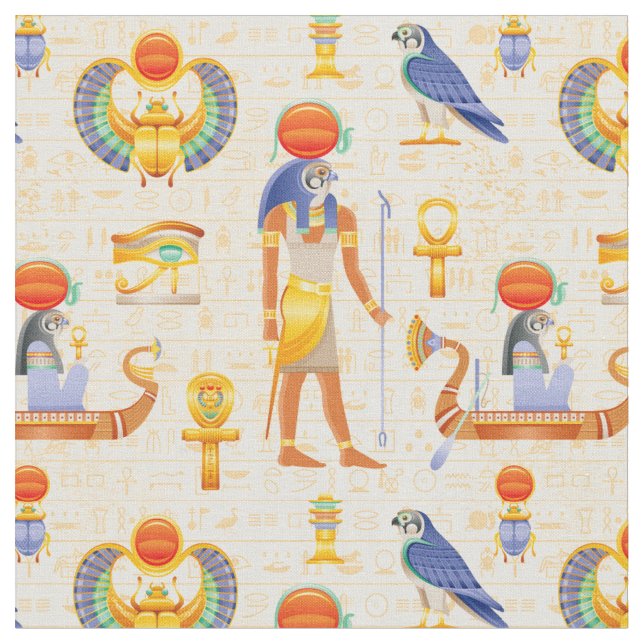 Tissu Symboles égyptiens antiques (Fermer)