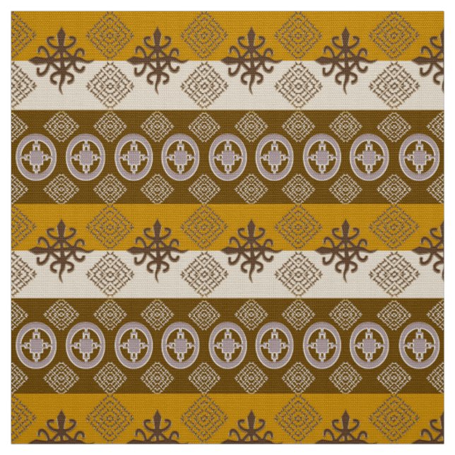 Tissu Symboles ethniques d'Adinkra d'Africain (Échantillon)