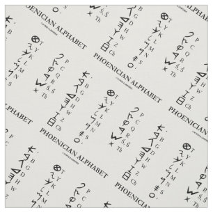 Tissu Symboles linguistiques de l'alphabet phénicien