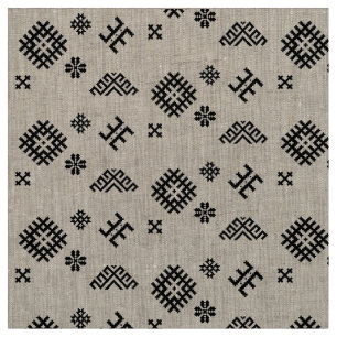 Tissu Symboles traditionnels lettons dans un Motif