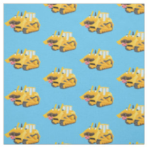 Tissu Sympa joli caractère de dessin animé au bulldozer