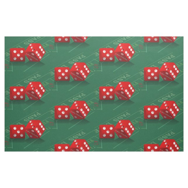 Tissu Table de Craps avec dés de Las Vegas (Fat Quarter)