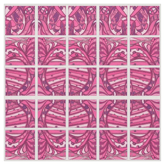 Tissu Tableau Abstrait à panneau rose (Fermer)