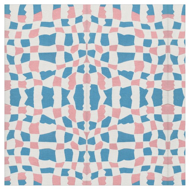 Tissu Tableau de contrôle bleu rose rétro Abstrait (Fermer)