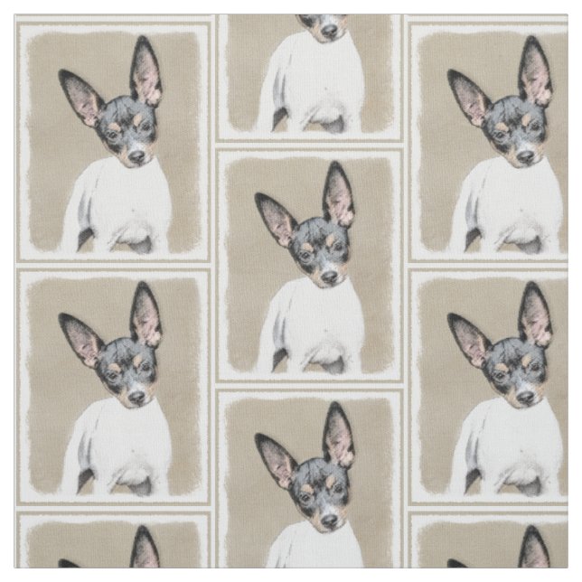 Tissu Tableau Rat Terrier - Cute Original Chien Art (Échantillon)