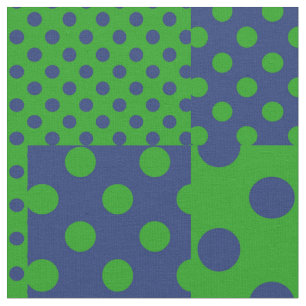 Tissu Taches à pois verts bleus Patchwork 