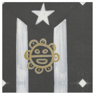 Tissu Taino Sol sur BlkWht