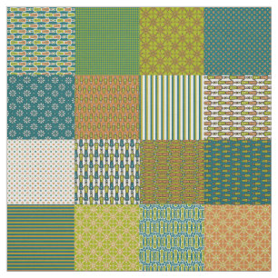 Tissu Tambours de jungle chic motif ethnique faux patchw