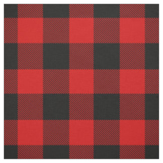 Tissu Tampon rouge et noir XL Check Plaid Tartan