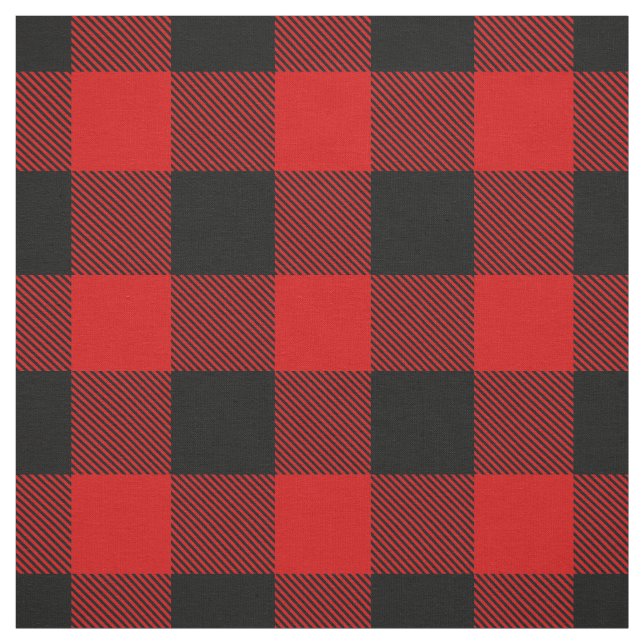 Tissu Tampon rouge et noir XL Check Plaid Tartan (Échantillon)