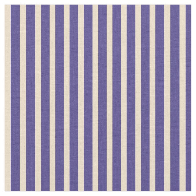 Tissu Tan & Ardoise foncée Bleu Motif de rayures (Fermer)