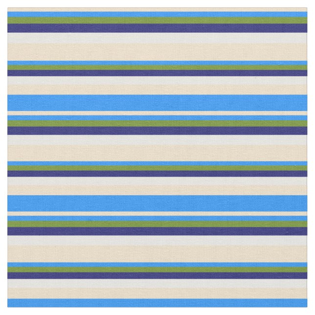 Tissu Tan, bleu, vert, bleu nuit et blanc (Fermer)