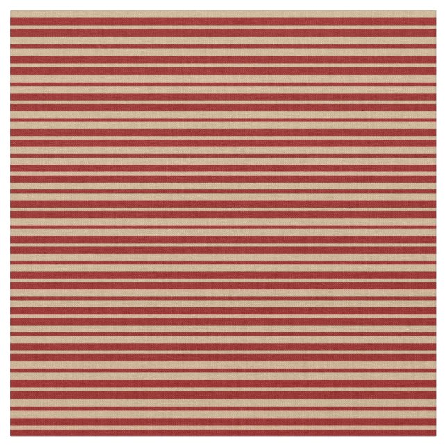 Tissu Tan & Dark Red Lines/Stripes Motif (Fermer)