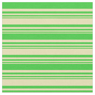 Tissu Tan et Lime Green Lines/Stripes Motif