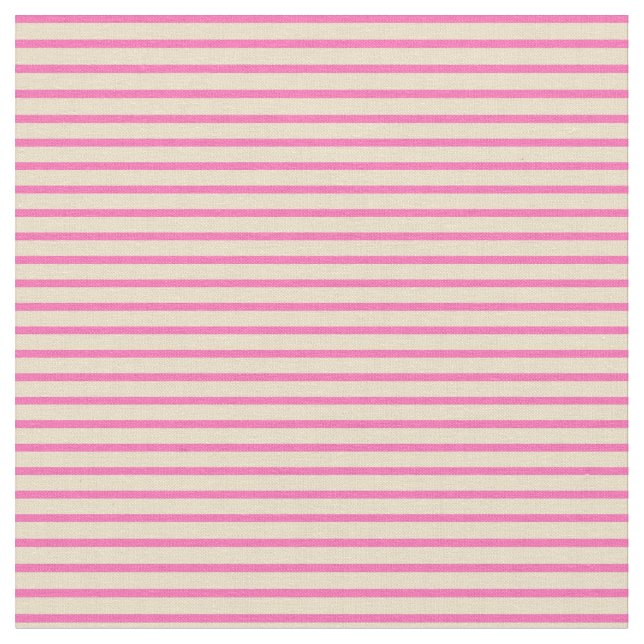 Tissu Tan et Motif rose chaud/rayé (Fermer)